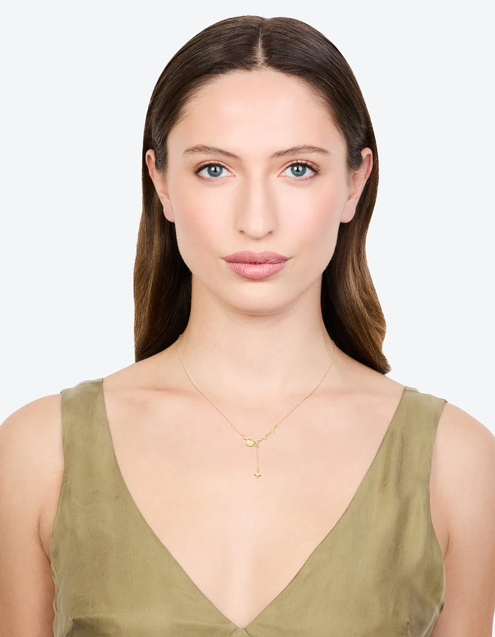 Gold Diamante Planet & Stars Y-Necklace