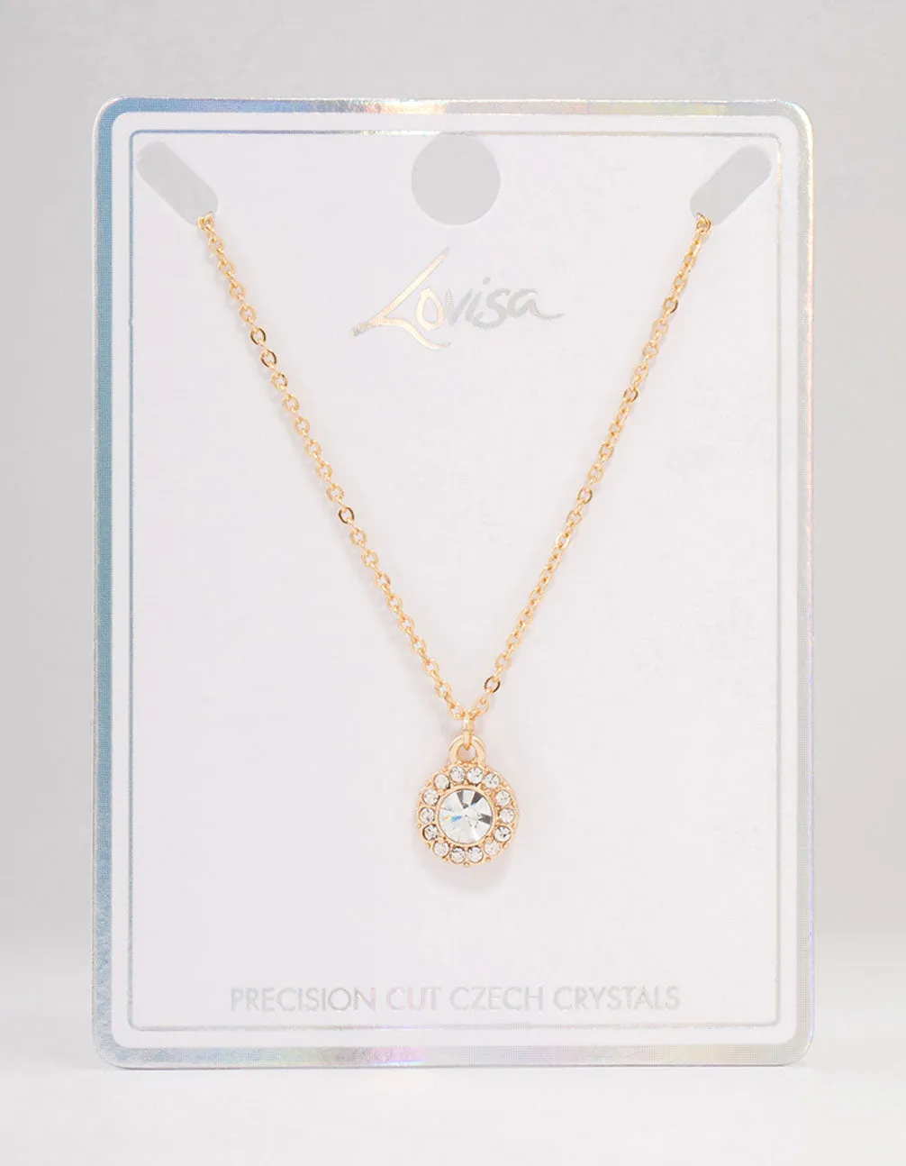 Gold Halo Czech Crystal Necklace