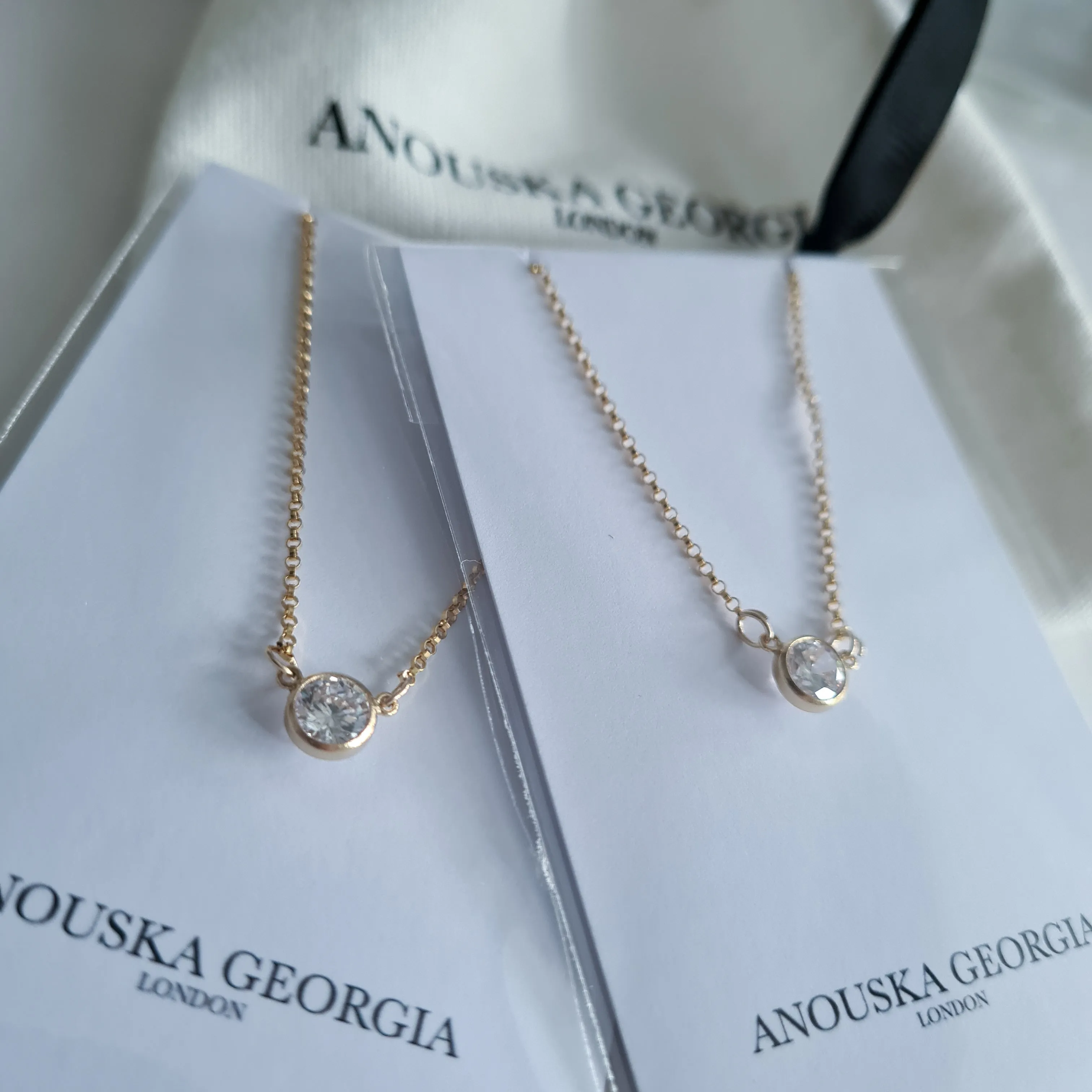 Gold Necklace - Crystal Pendant