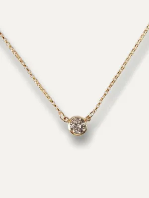 Gold Necklace - Crystal Pendant