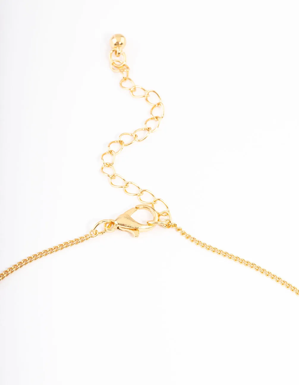 Gold Plated Aquarius Necklace with Cubic Zirconia Pendant