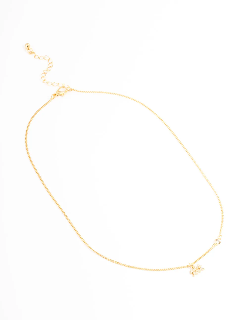 Gold Plated Aquarius Necklace with Cubic Zirconia Pendant