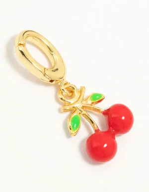 Gold Plated Cherry Charm