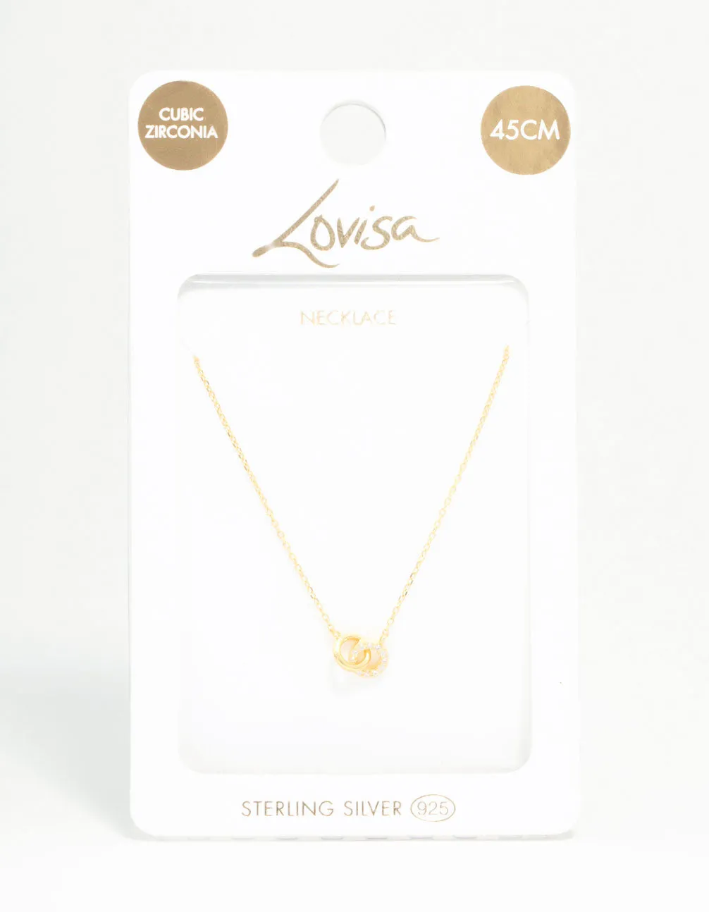 Gold Plated Sterling Silver Pave Link Extra Small Hoop Necklace