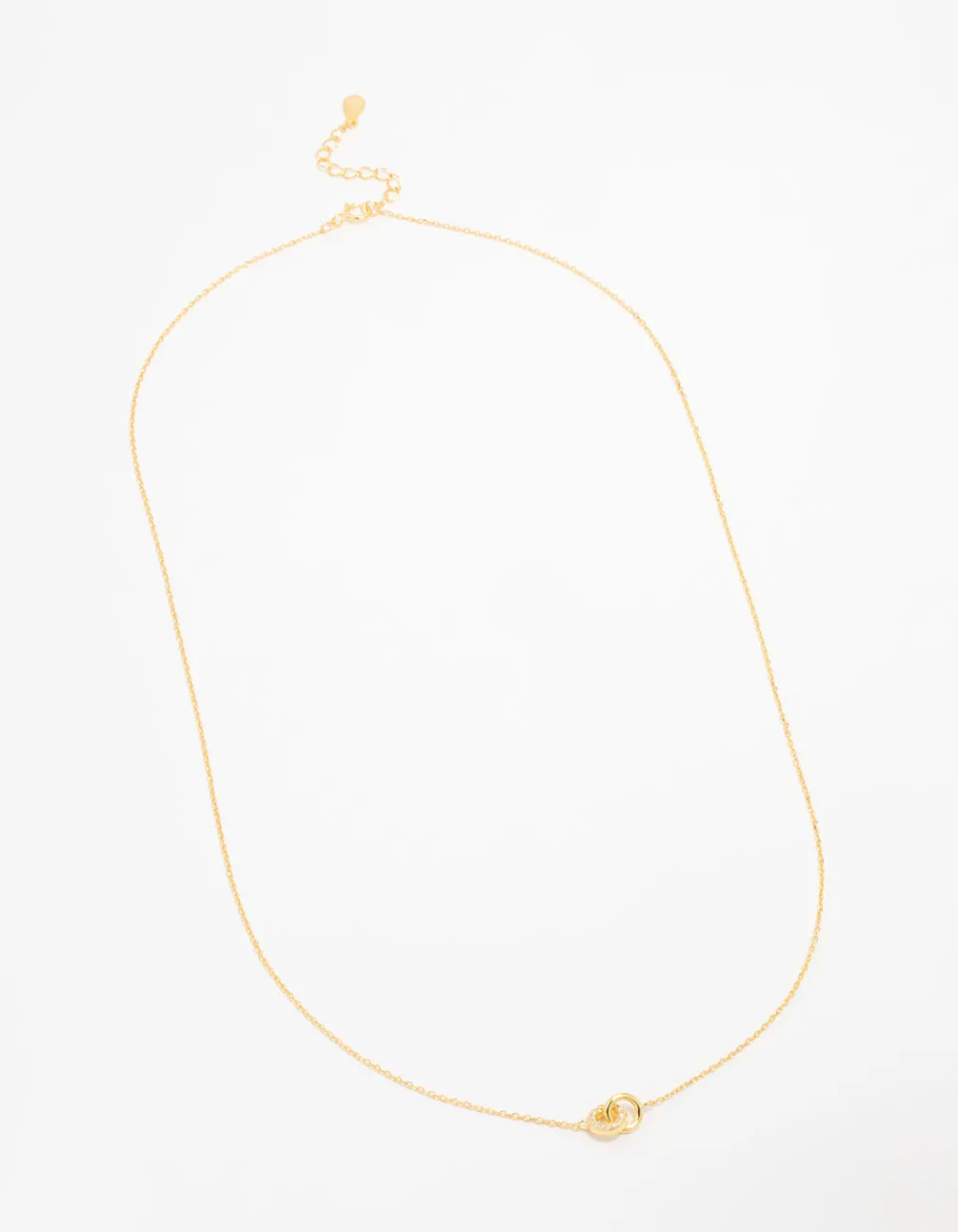 Gold Plated Sterling Silver Pave Link Extra Small Hoop Necklace