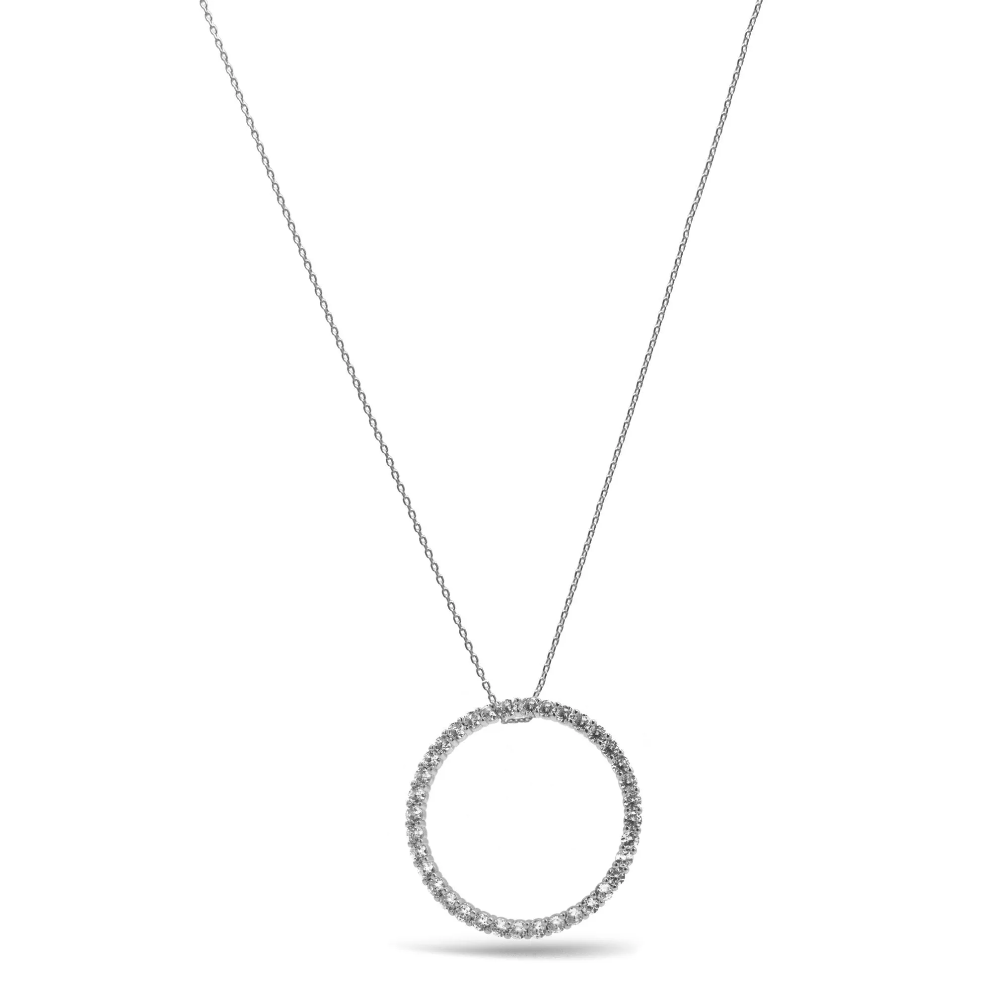 Gold round charm crystal pendant necklace #HNN90870R(HD11)