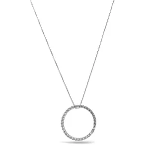 Gold round charm crystal pendant necklace #HNN90870R(HD11)