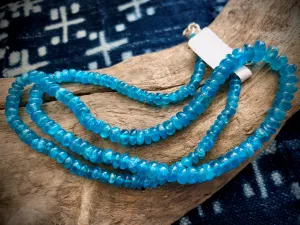 Graduated Apatite Smooth Rondelle Bead/Necklace Strand - 18"