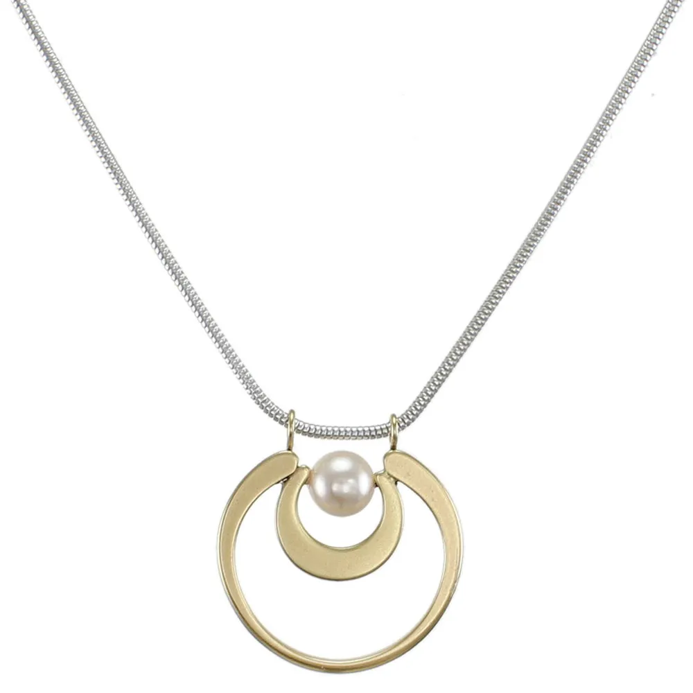 Graduated Crescents with Cream Pearl Necklace