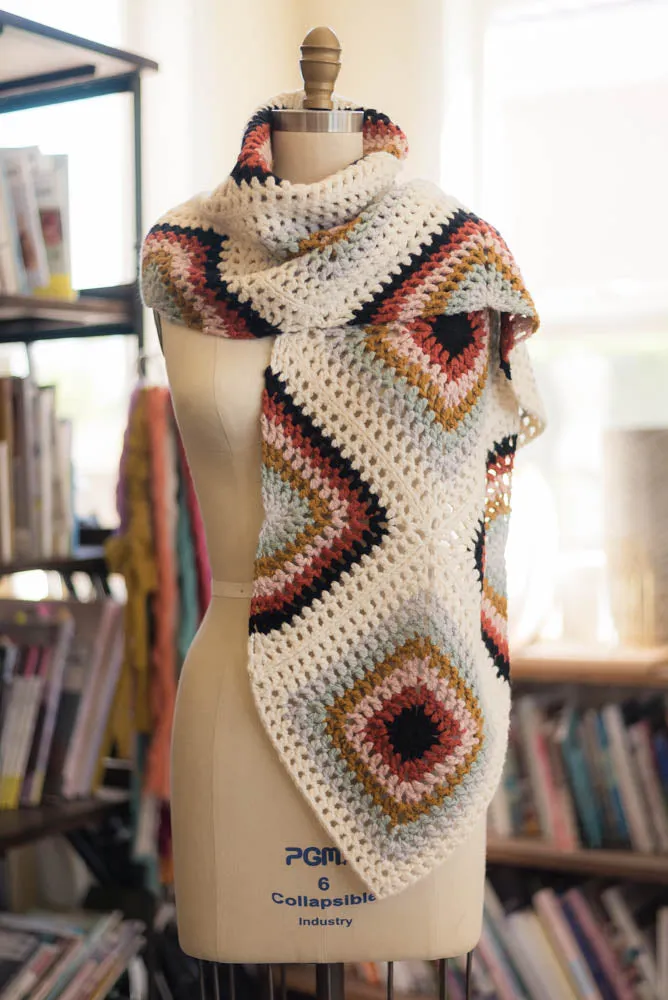Granny Square Lite Wrap Crochet Kit