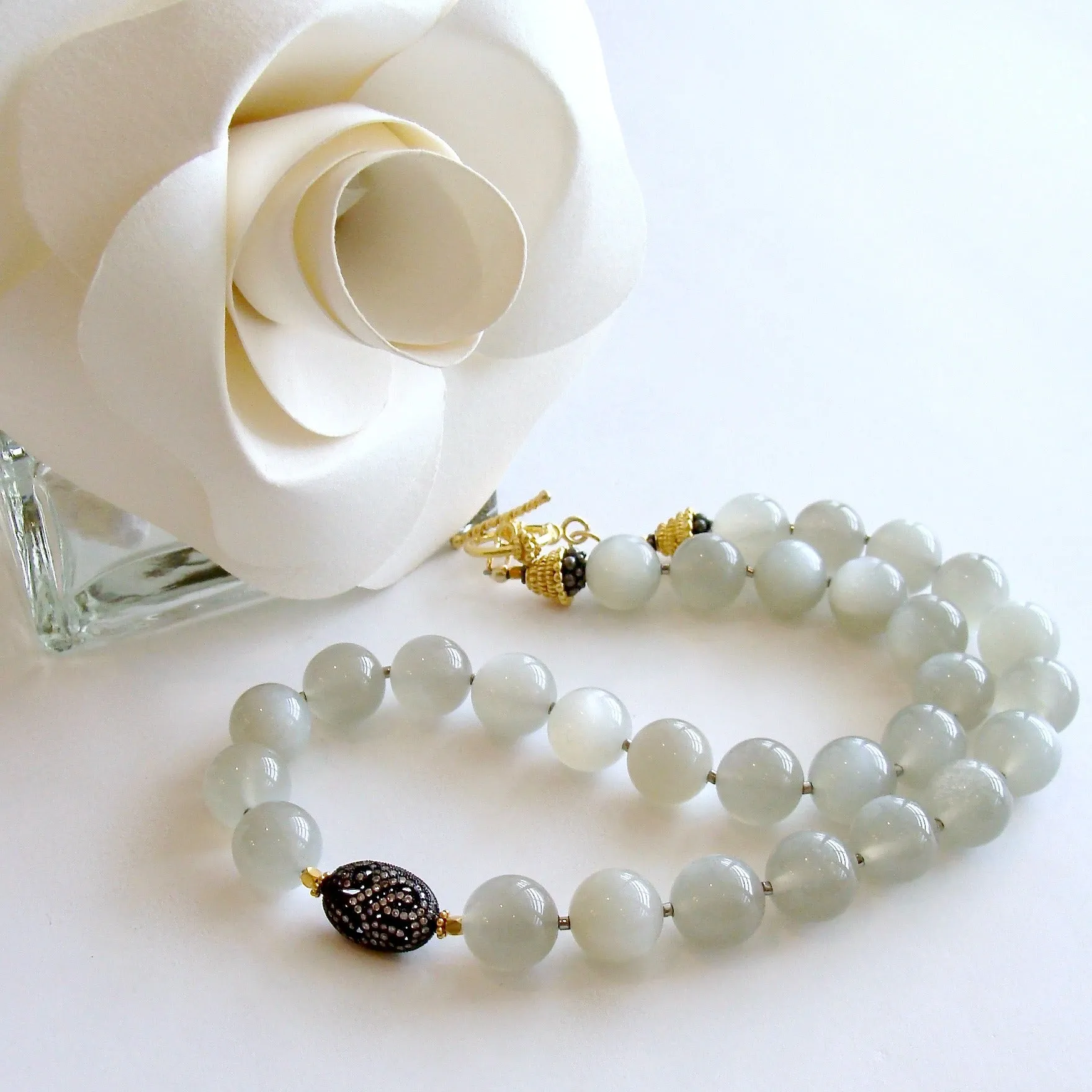 Gray Moonstone Choker Necklace - Harper II Necklace
