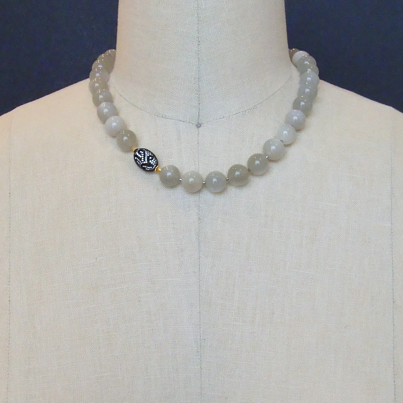 Gray Moonstone Choker Necklace - Harper II Necklace