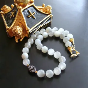 Gray Moonstone Choker Necklace - Harper II Necklace
