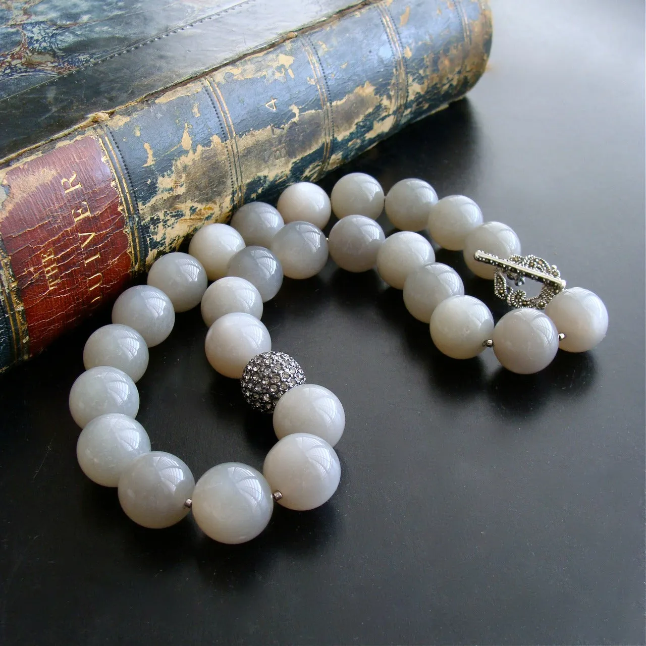 Gray Moonstone Choker Necklace - Harper Necklace