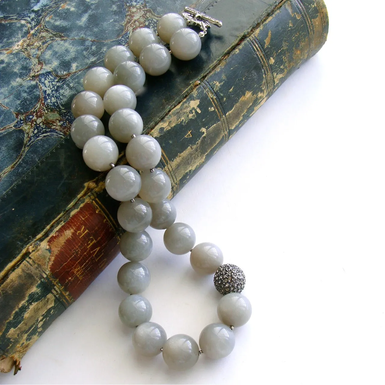 Gray Moonstone Choker Necklace - Harper Necklace