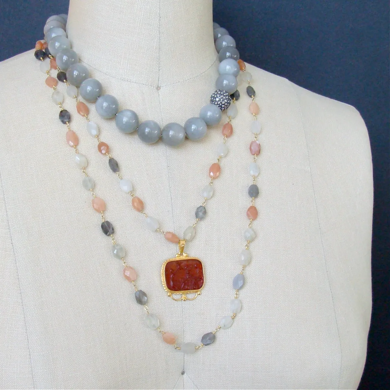 Gray Moonstone Choker Necklace - Harper Necklace
