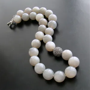 Gray Moonstone Choker Necklace - Harper Necklace