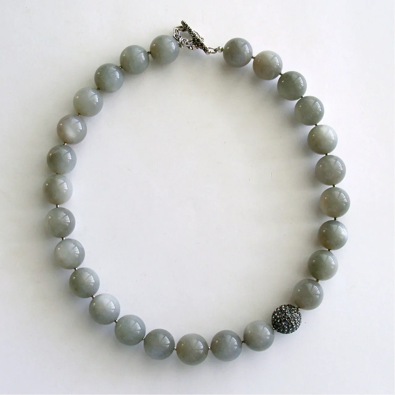 Gray Moonstone Choker Necklace - Harper Necklace
