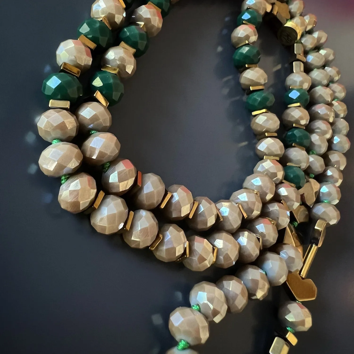Green Evil Eye Pendant Beaded Harmony Necklace