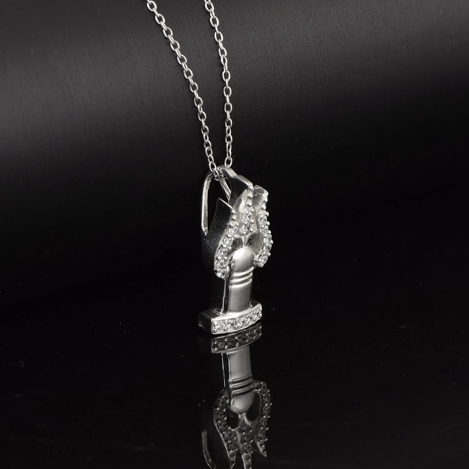 Handmade 925 Sterling Silver Lord Shiva Lingam Traditional Religious Pendant Jewelry