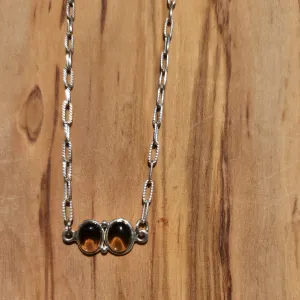 Handmade Sterling Silver Smoky Quartz Necklace – Heart-Shaped Pendant & Elongated Chain