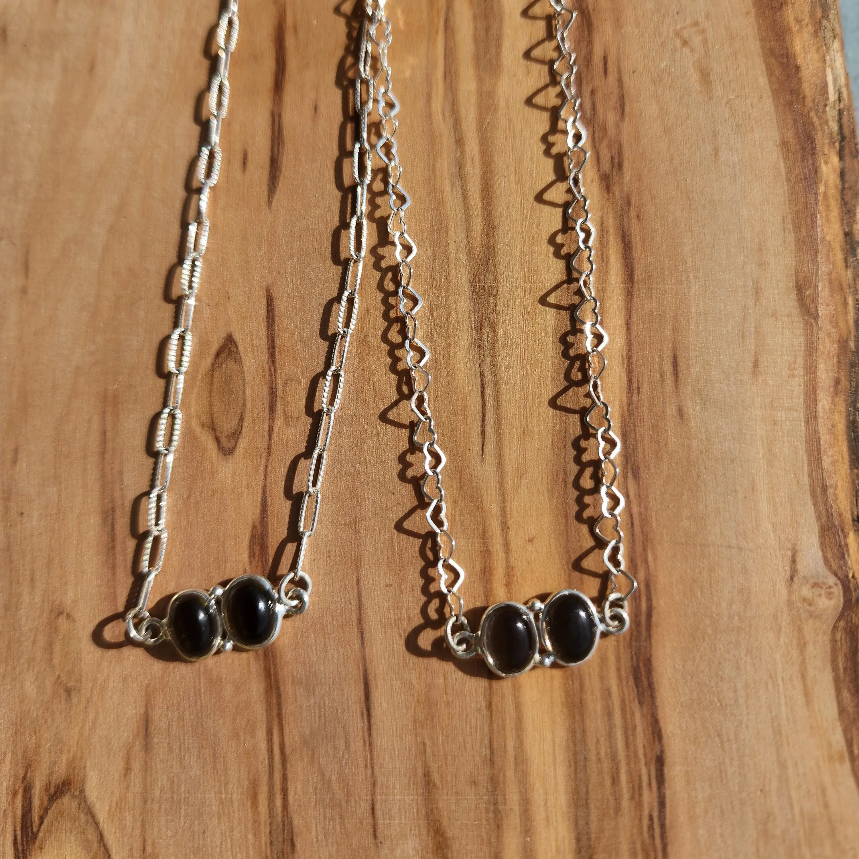 Handmade Sterling Silver Smoky Quartz Necklace – Heart-Shaped Pendant & Elongated Chain