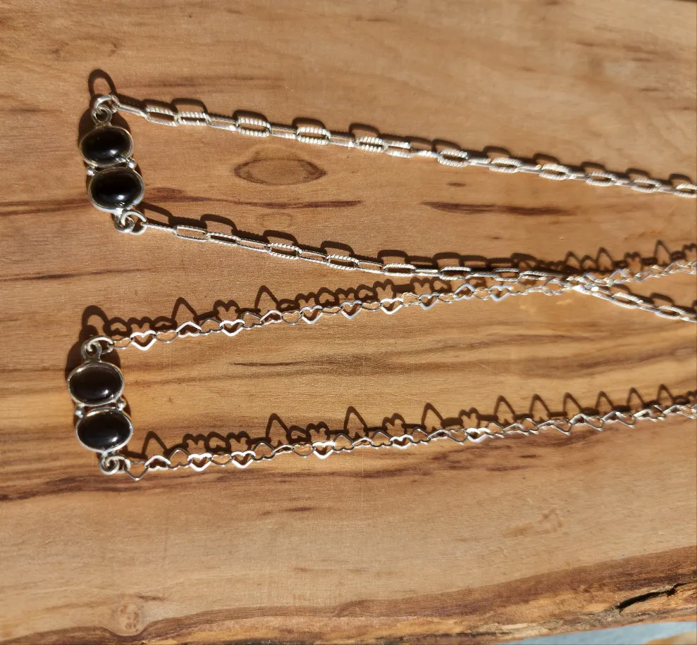 Handmade Sterling Silver Smoky Quartz Necklace – Heart-Shaped Pendant & Elongated Chain