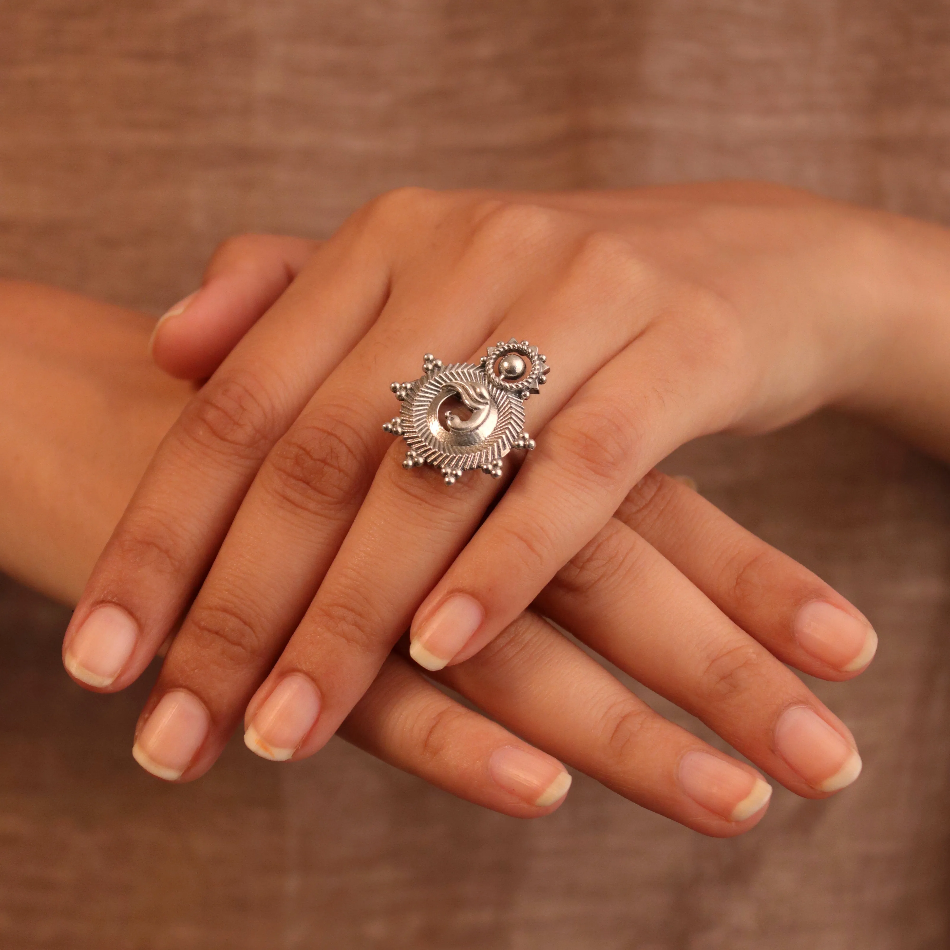 Hansika Silver Finger Ring by MOHA