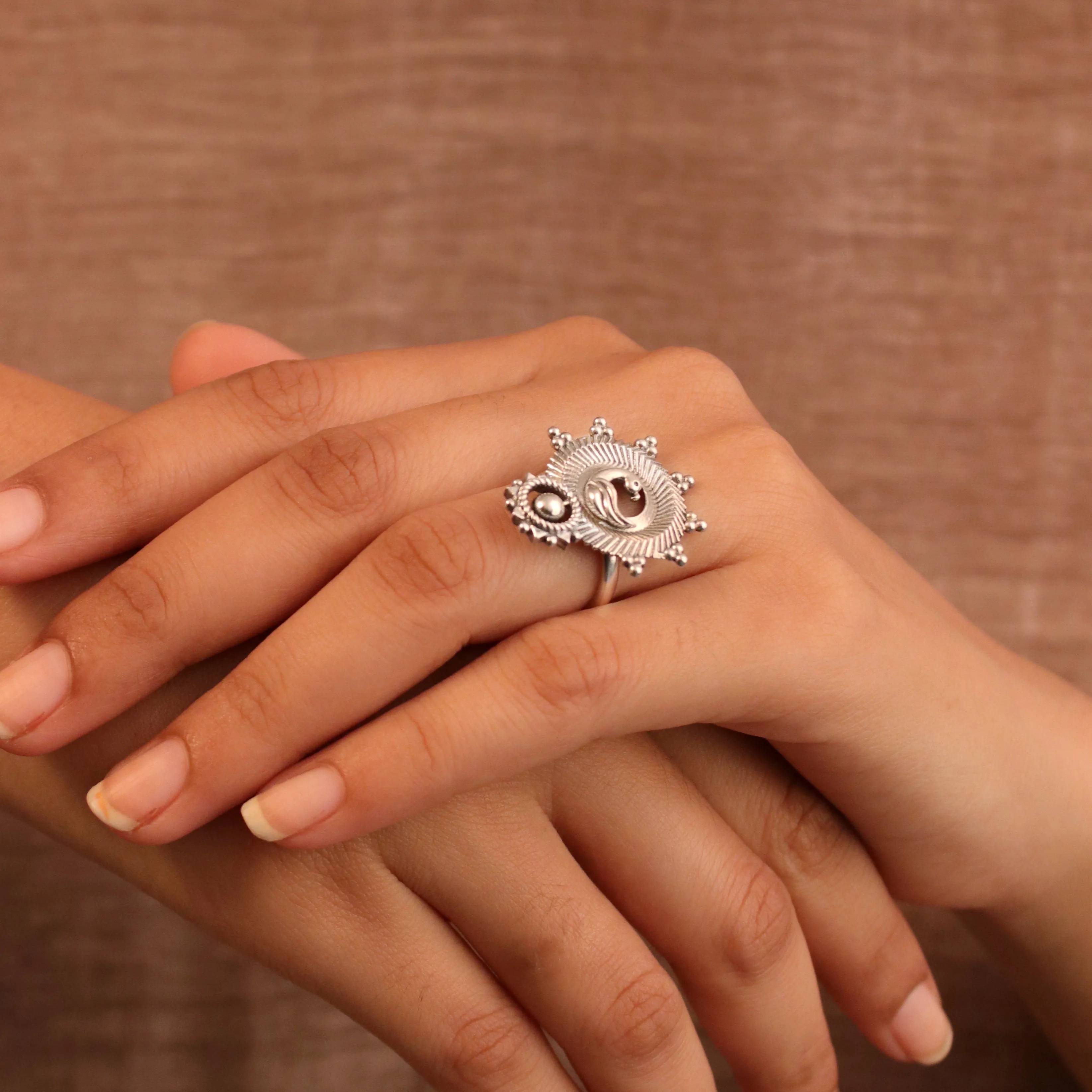 Hansika Silver Finger Ring by MOHA