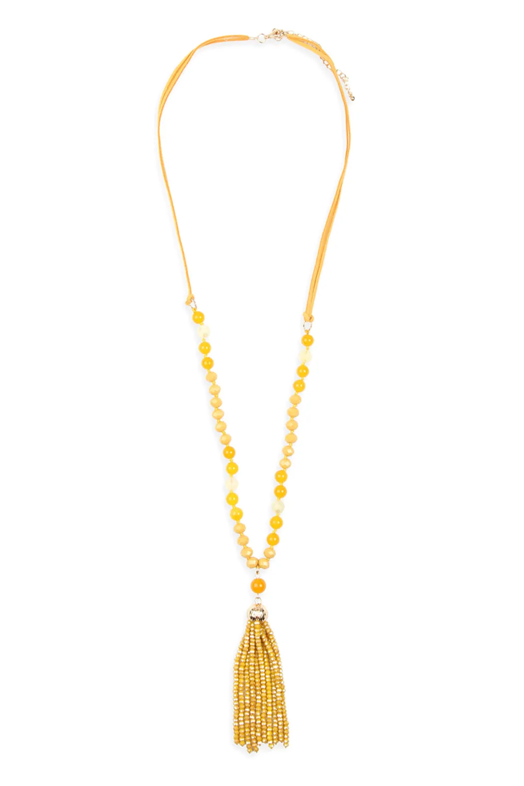 HDN2237 - BEADED TASSEL PENDANT NECKLACE
