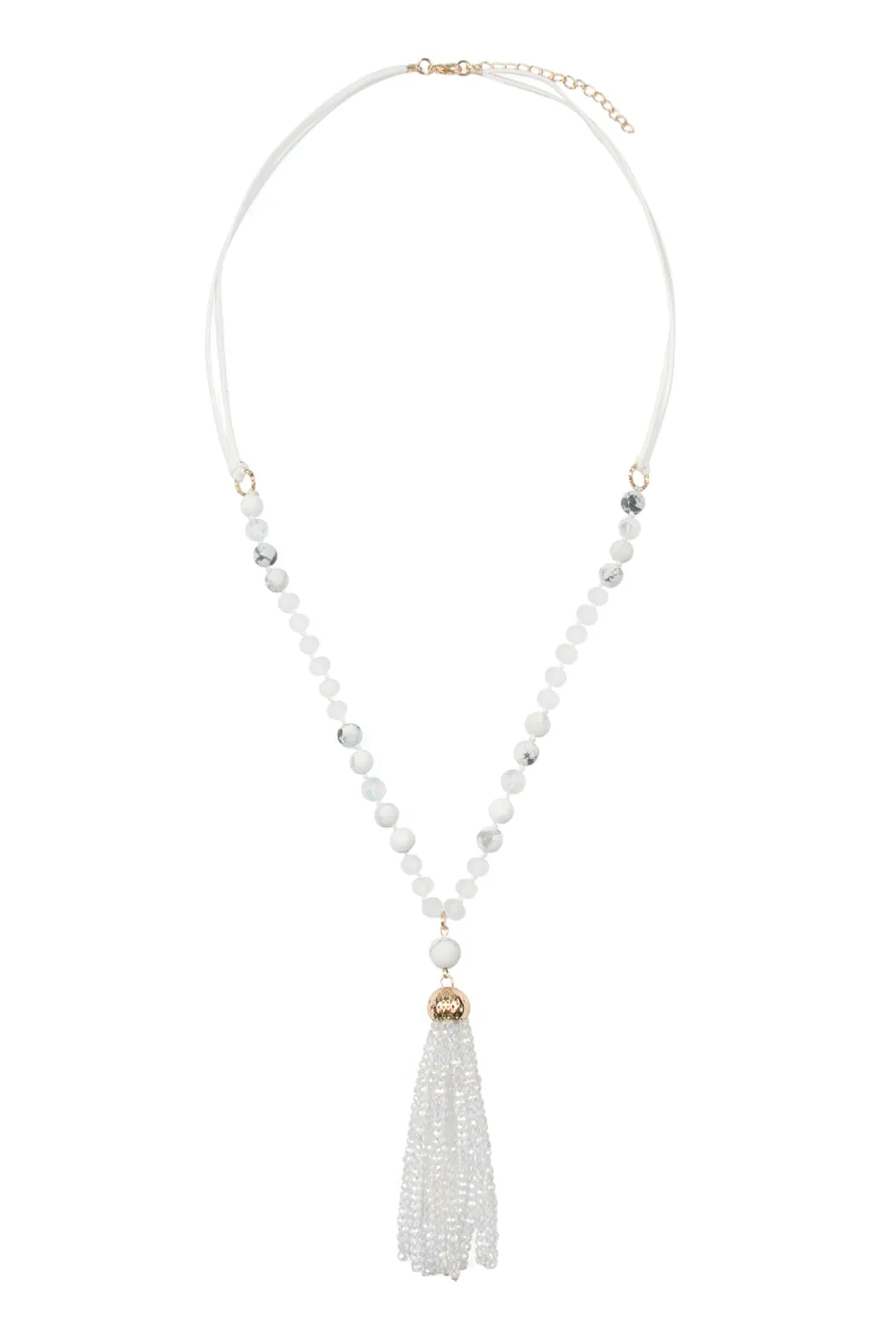HDN2237 - BEADED TASSEL PENDANT NECKLACE