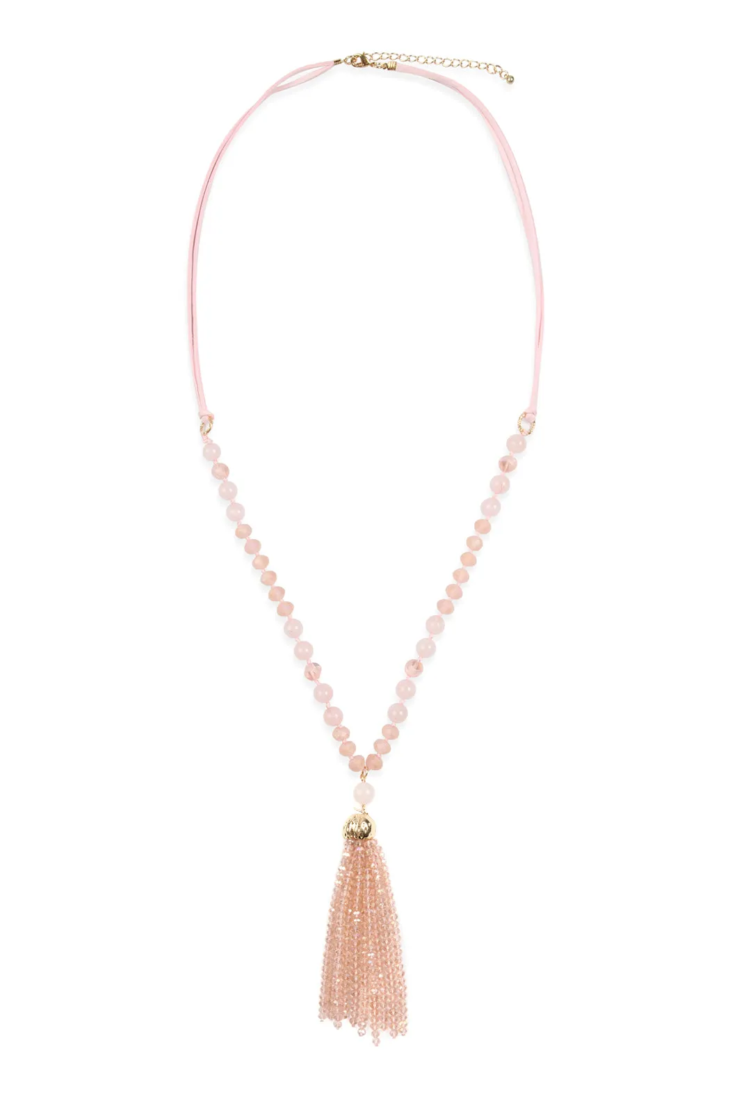 HDN2237 - BEADED TASSEL PENDANT NECKLACE