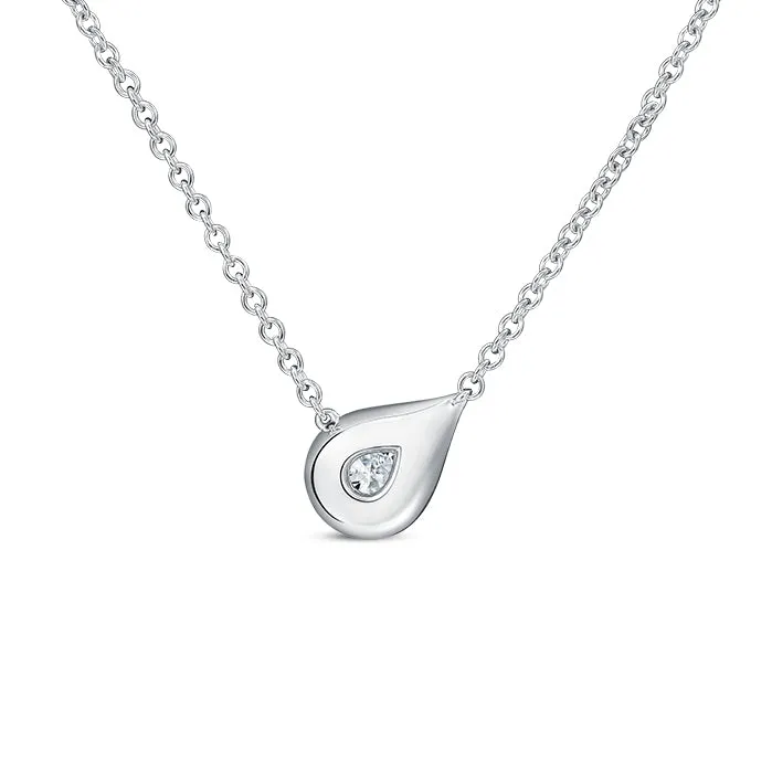 Hearts On Fire LU 18k White Gold Diamond Droplet Necklace - .33cts