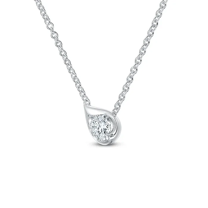 Hearts On Fire LU 18K White Gold Diamond Droplet Necklace - .50cts