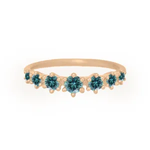 Helena Ring, petite, Teal Sapphire