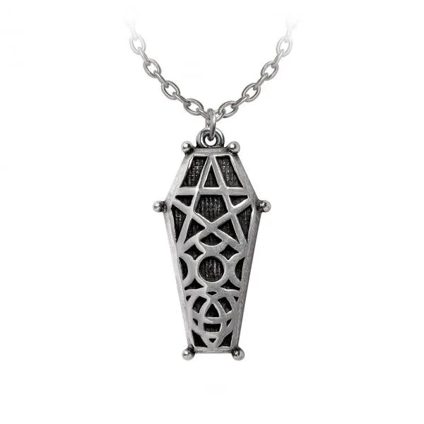 Hex Coffin Pendant Necklace