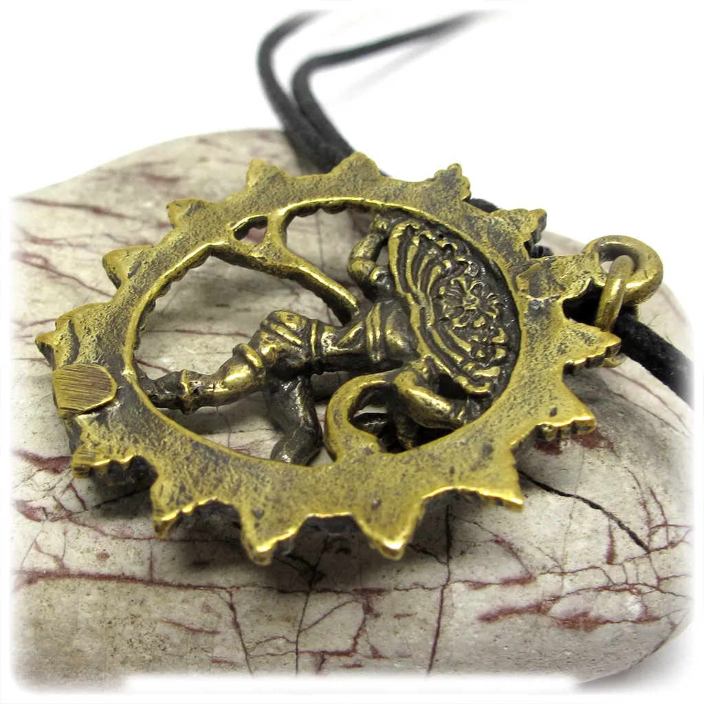 Hindu Goddess Lord Shiva Nataraja In Cosmic Dancer Pose Pendant, Brass