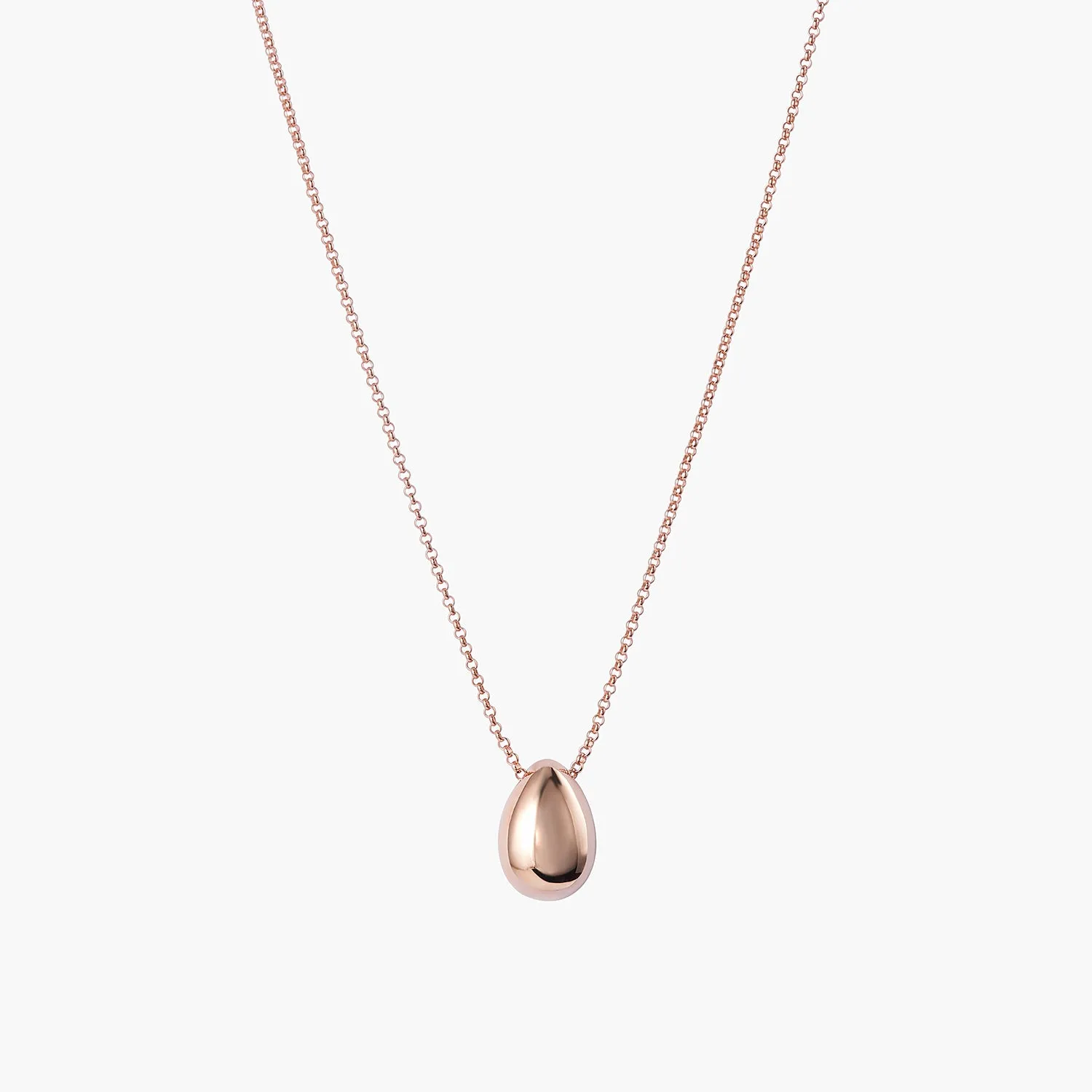 Hollow Smooth Water Drop Minimalist Charm Pendant Necklace