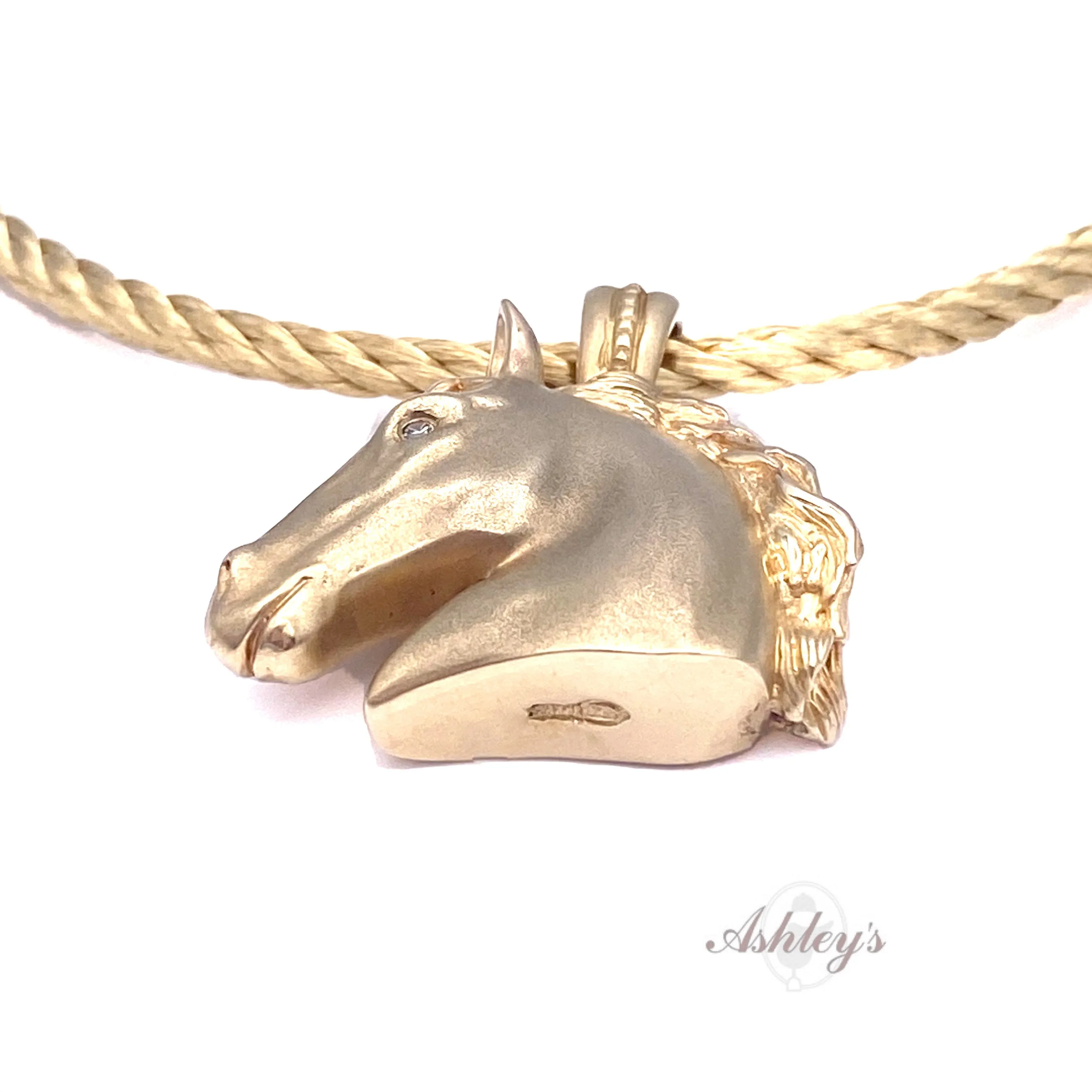 Horse Necklace, 14k Gold