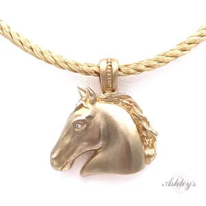 Horse Necklace, 14k Gold