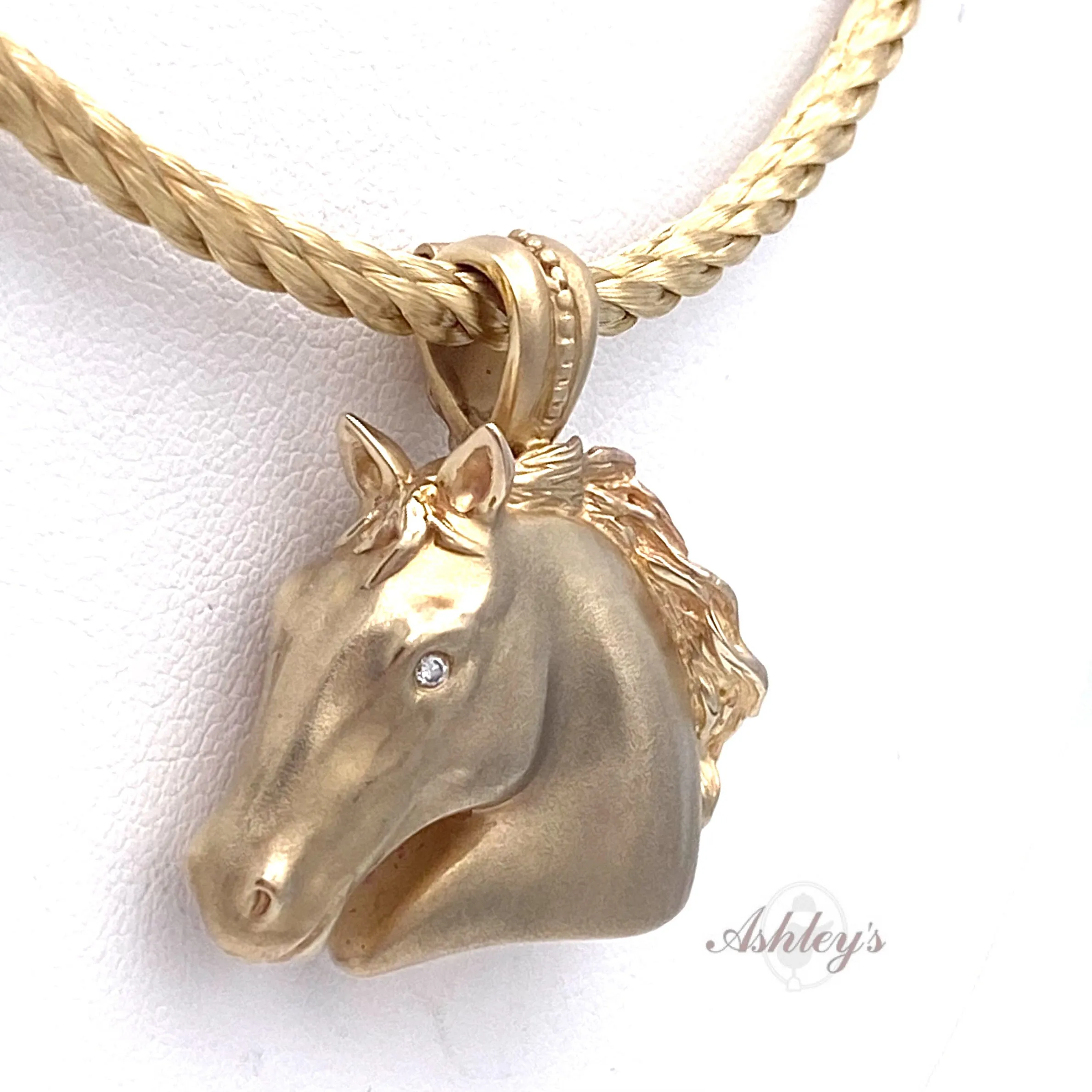 Horse Necklace, 14k Gold