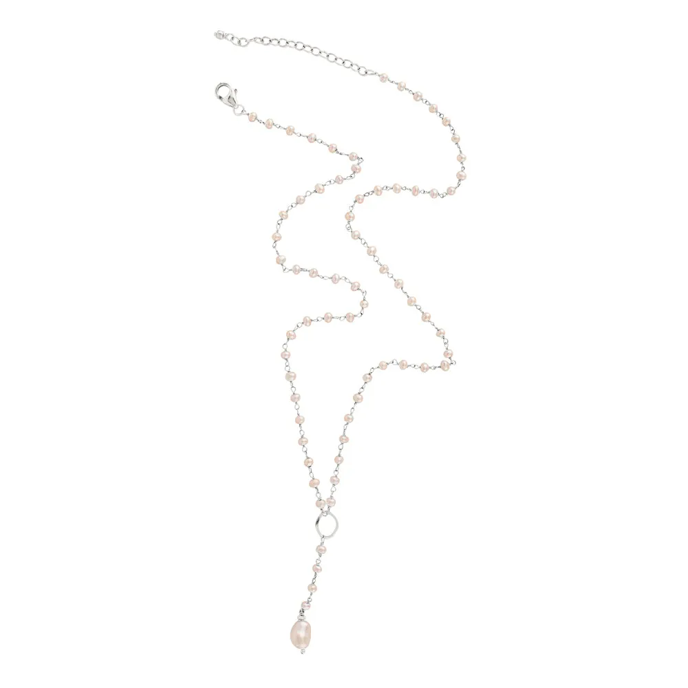 In My Orbit Necklace in Pearl & Silver