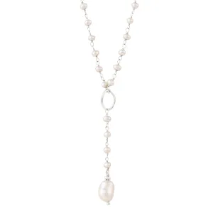 In My Orbit Necklace in Pearl & Silver