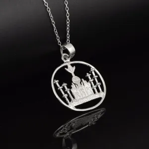 Indian Traditional 925 Sterling Silver Pendant Taj Mahal Pendant Handmade Jewelry