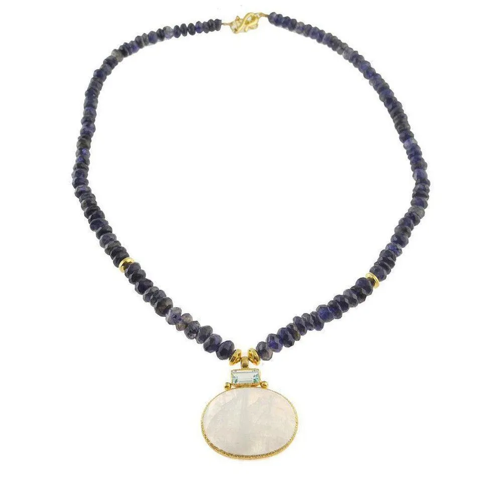Iolite and Blue Topaz and Moonstone Necklace