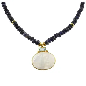 Iolite and Blue Topaz and Moonstone Necklace
