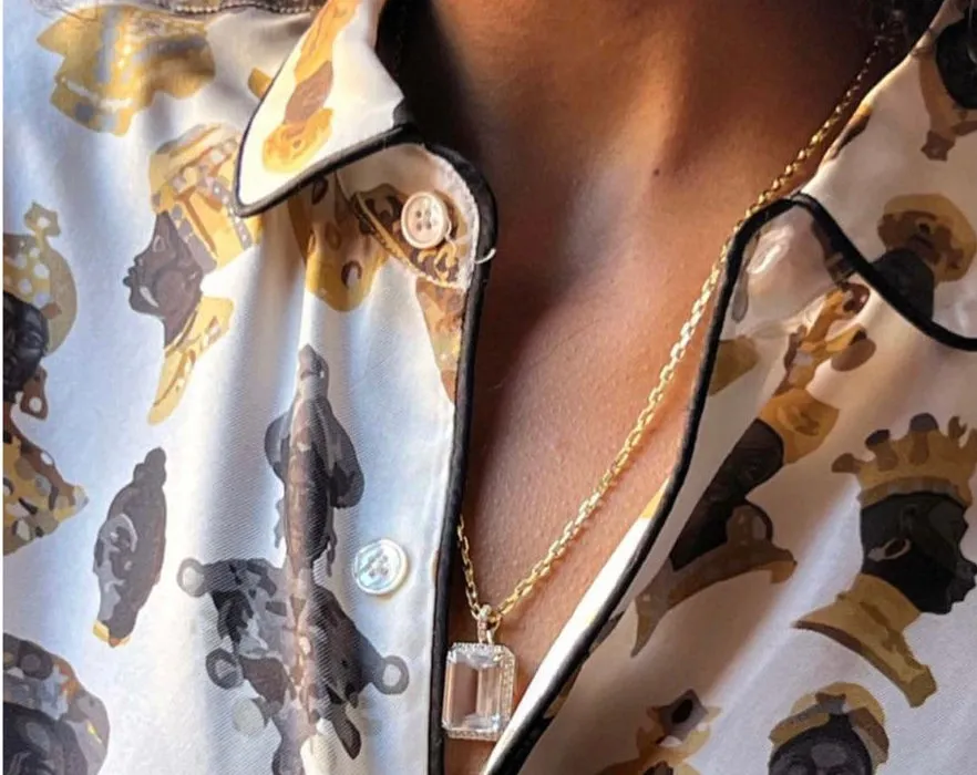Jacques Diamond Encrusted Power Crystal Necklace