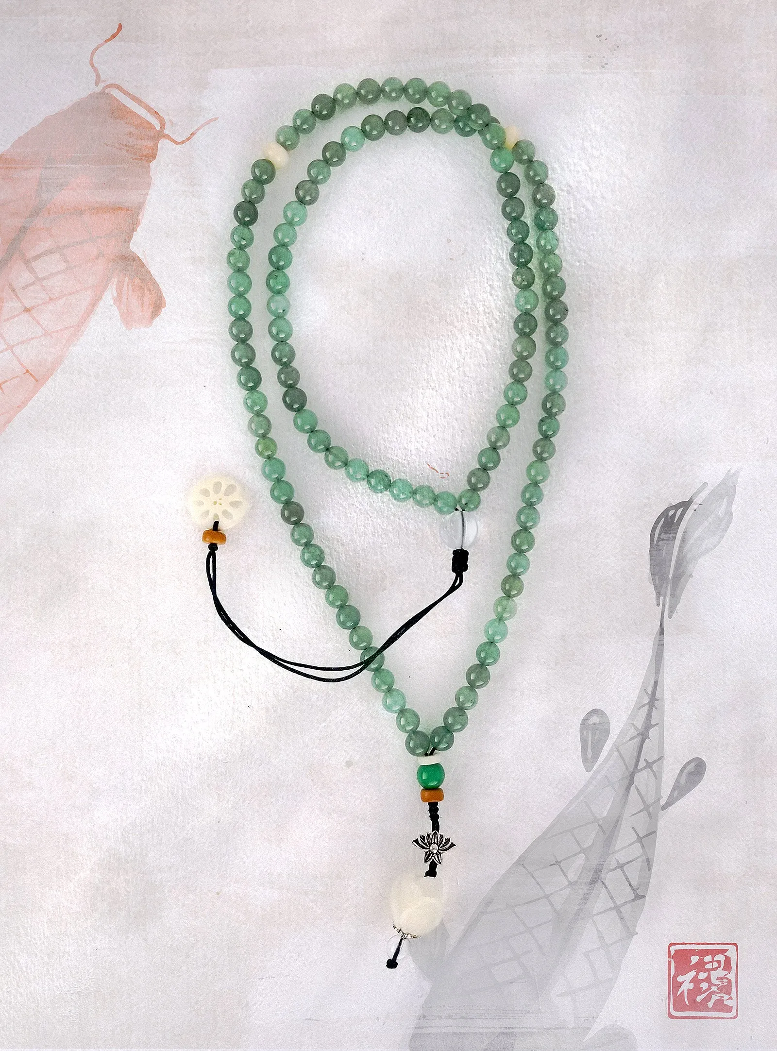 Jade Om Mala Necklace