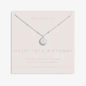 Joma Sterling Silver 18th Birthday Disc Pave Necklace