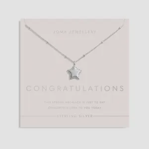 Joma Sterling Silver Congratulations Star Pave Necklace